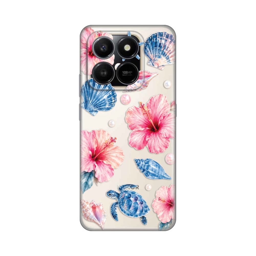 Torbica Silikonska Print Skin za Honor X7d 4G/400 Smart 5G Hibiscus Sea