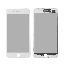 Slika Staklo touch screen-a + frame + OCA + polarizator za Iphone 8 Plus Belo (Crown Quality)