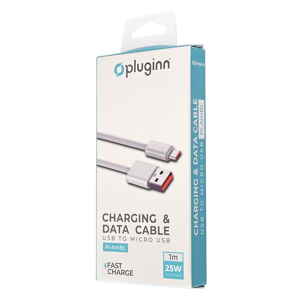 Data Kabl Pluginn Fast 25w Usb Na Micro Usb Beli 1m 219678 - slika 2