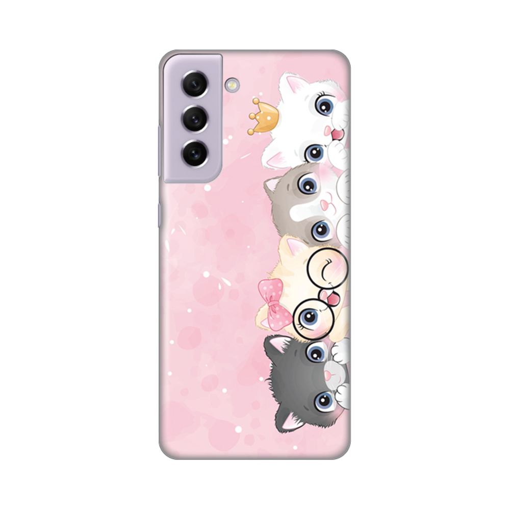 Torbica Silikonska Print Skin za Samsung G990 Galaxy S21 FE Pink Cats