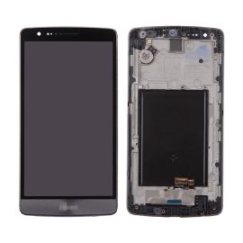 Slika LCD za LG G3/D855+touch screen sivi+frame+vibro+zvucnik+hf konektor SPO SH