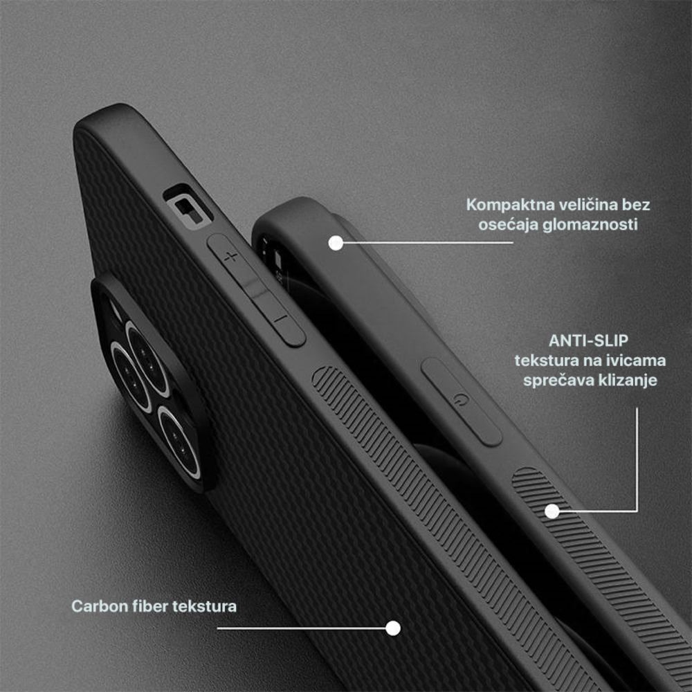 Torbica Samsung S25 Fe Carbon Fiber Crna S731b Galaxy 222988 - slika 3