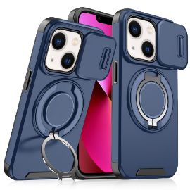 Slika Torbica CamShield Ring stand za iPhone 13 6.1 plava