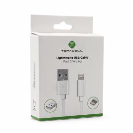Data kabl Teracell Plus 2.4A za iPhone lightning beli 1.2m