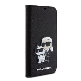 Slika Torbica Karl Lagerfeld Saffiano BP Nft Karl&Choupette za iPhone 15 Pro 6.1 crna(KLBKP15LSANKCPK)