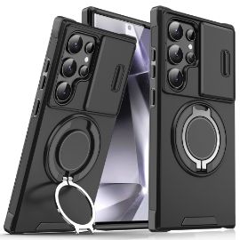 Torbica CamShield Ring stand za Samsung S928B Galaxy S24 Ultra crna