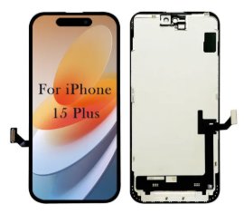 Slika LCD za iPhone 15 Plus + touch screen Black APLONG OEM Changed Glass