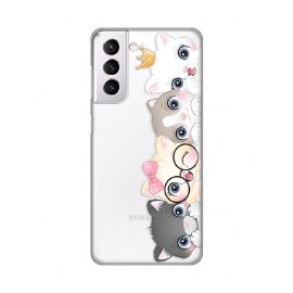 Slika Torbica Silikonska Print Skin za Samsung G991B Galaxy S21 Cats