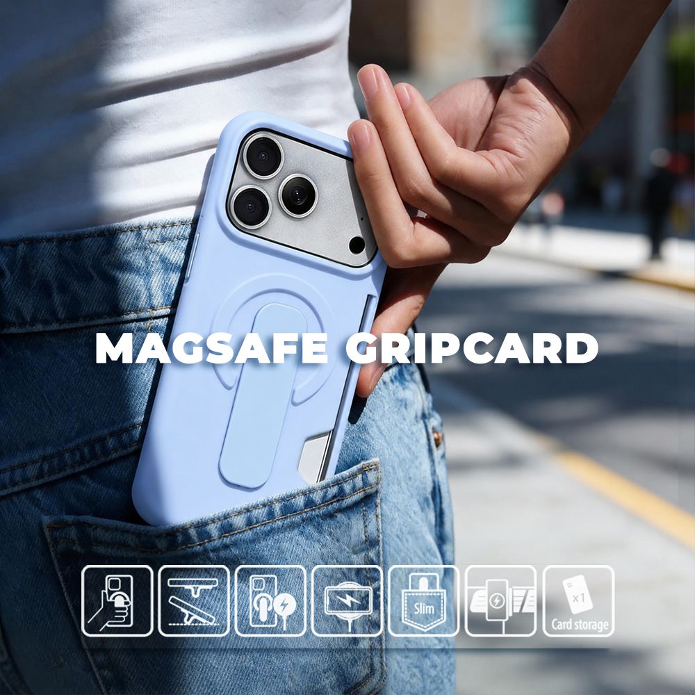 Torbica Magsafe GripCard za iPhone 16 Pro 6.3 svetlo plava