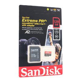 Slika Mem. Kartica SanDisk SDHC 128GB Extreme PRO 4K UHD V30 sa adapterom ZJ CN