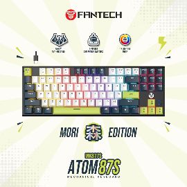 Slika Tastatura Mehanicka Gaming Fantech MK877S RGB Atom 87S Mori bela (taro switch)