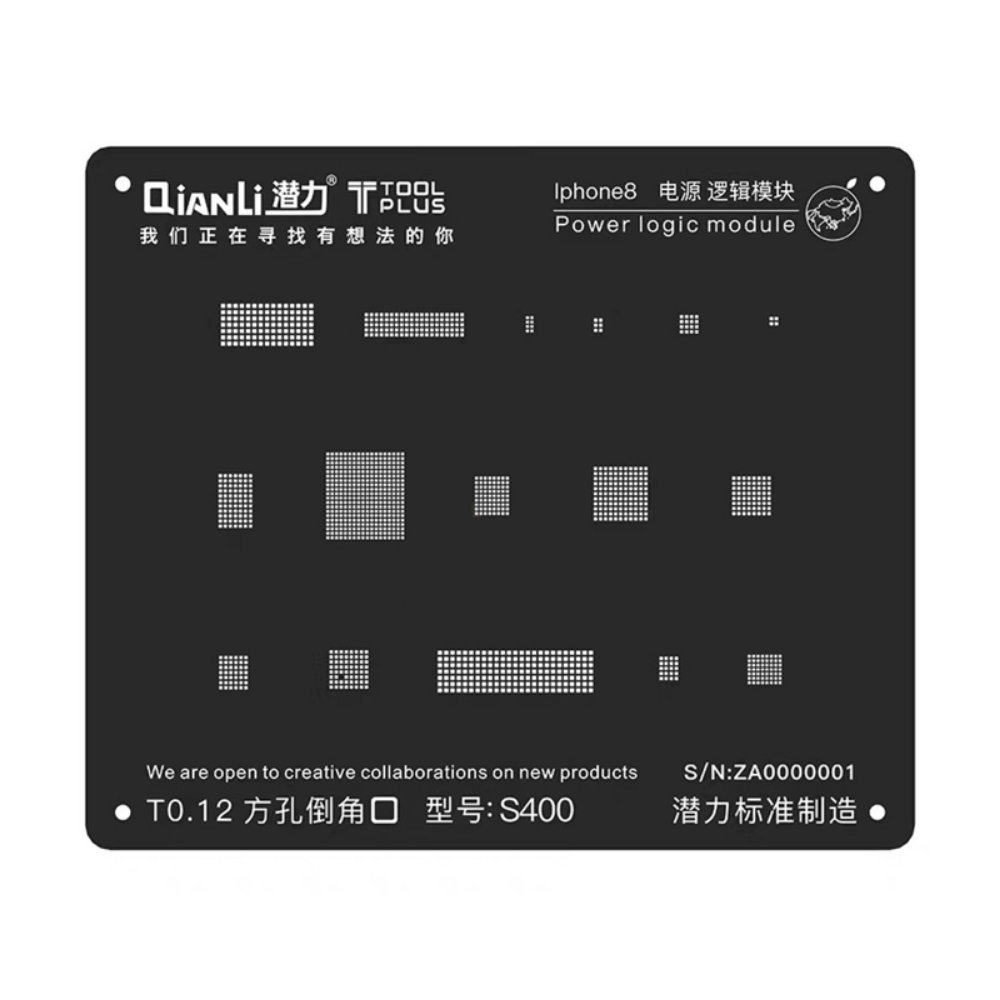 3D iBlack sablon za BGA kuglanje base banda QianliToolPlus crni za iPhone 8/X