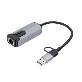 Slika Adapter Type C - USB 3.0 JWD na 2.5Gbps Gigabitni LAN sivo crni