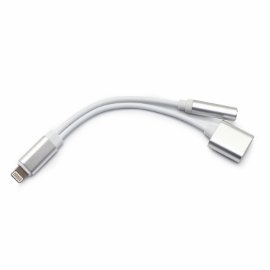 Slika Iphone lightning adapter za slusalice i punjenje srebrni