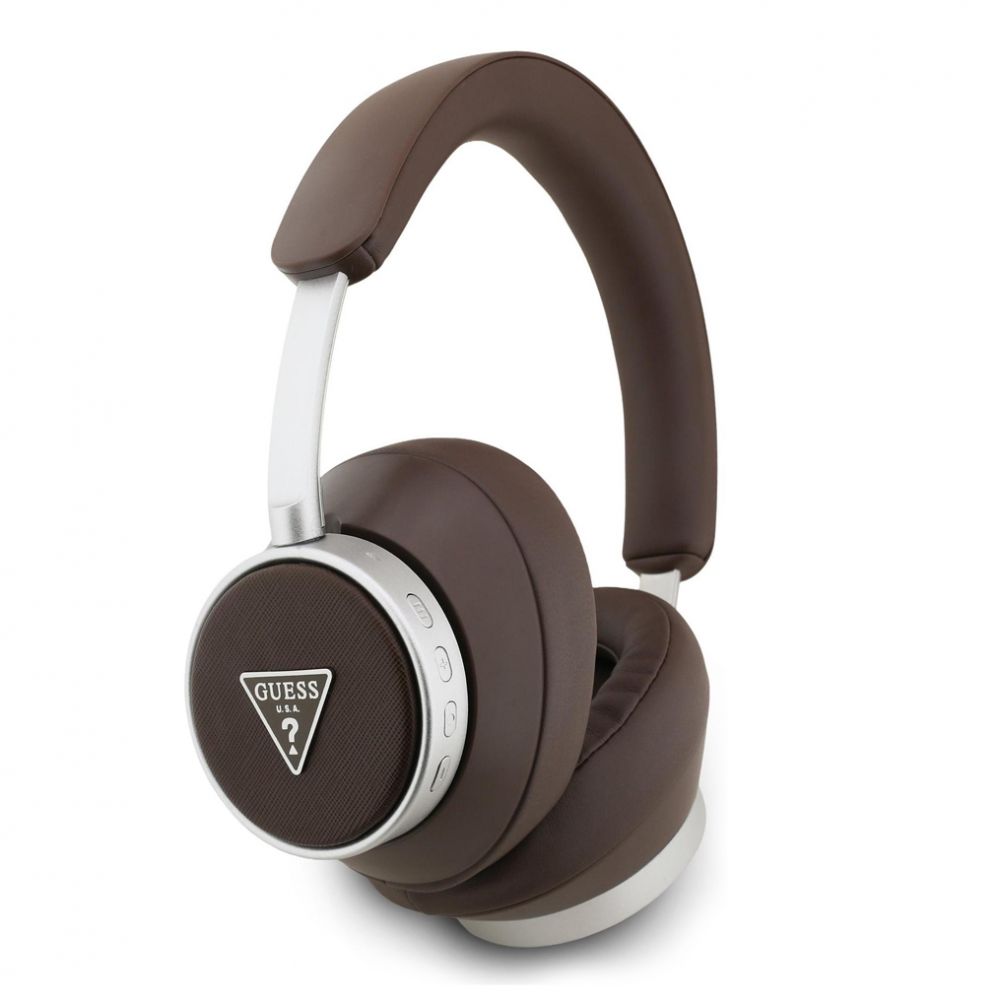 Bluetooth slusalice Guess ENC Saffiano Triangle Logo braon (GUBHC15PGMRTRW)