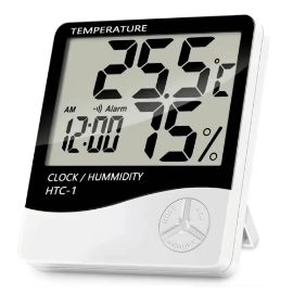 Termometar HTC-1 JWD temperetura, sat, vlaznost vazduha beli