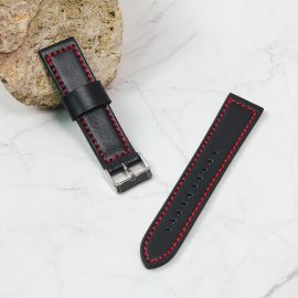 Slika Narukvica elegant kozna za smart watch 22mm crno crvena