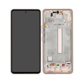Slika LCD za Samsung A536/Galaxy A53 5G + touch screen + frame Awesome Peach/Gold Service Pack ORG/GH82-28024D