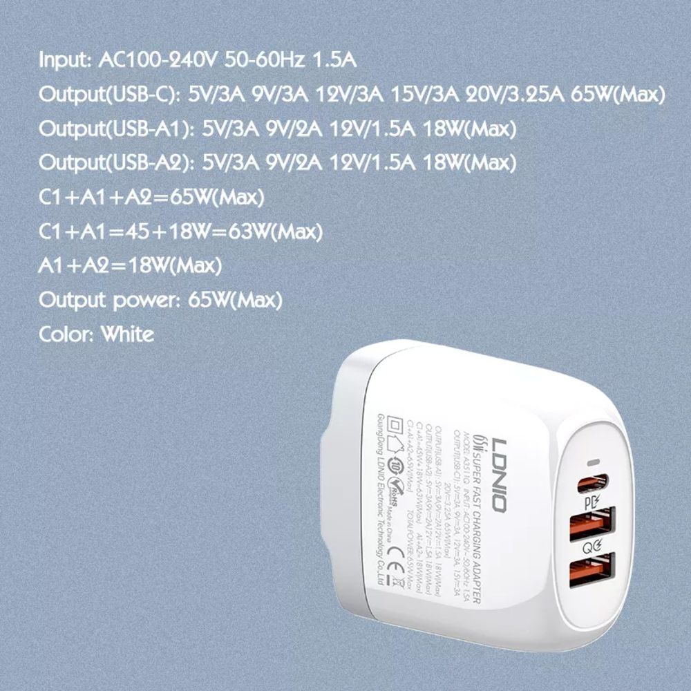 Kuc.punj.ldnio 65w A3511 Pd Type C Na Type C 205279 - slika 2