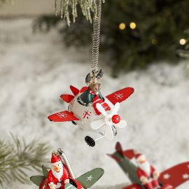 Slika Novogodisnji ukras za jelku irvas u avionu EL beli