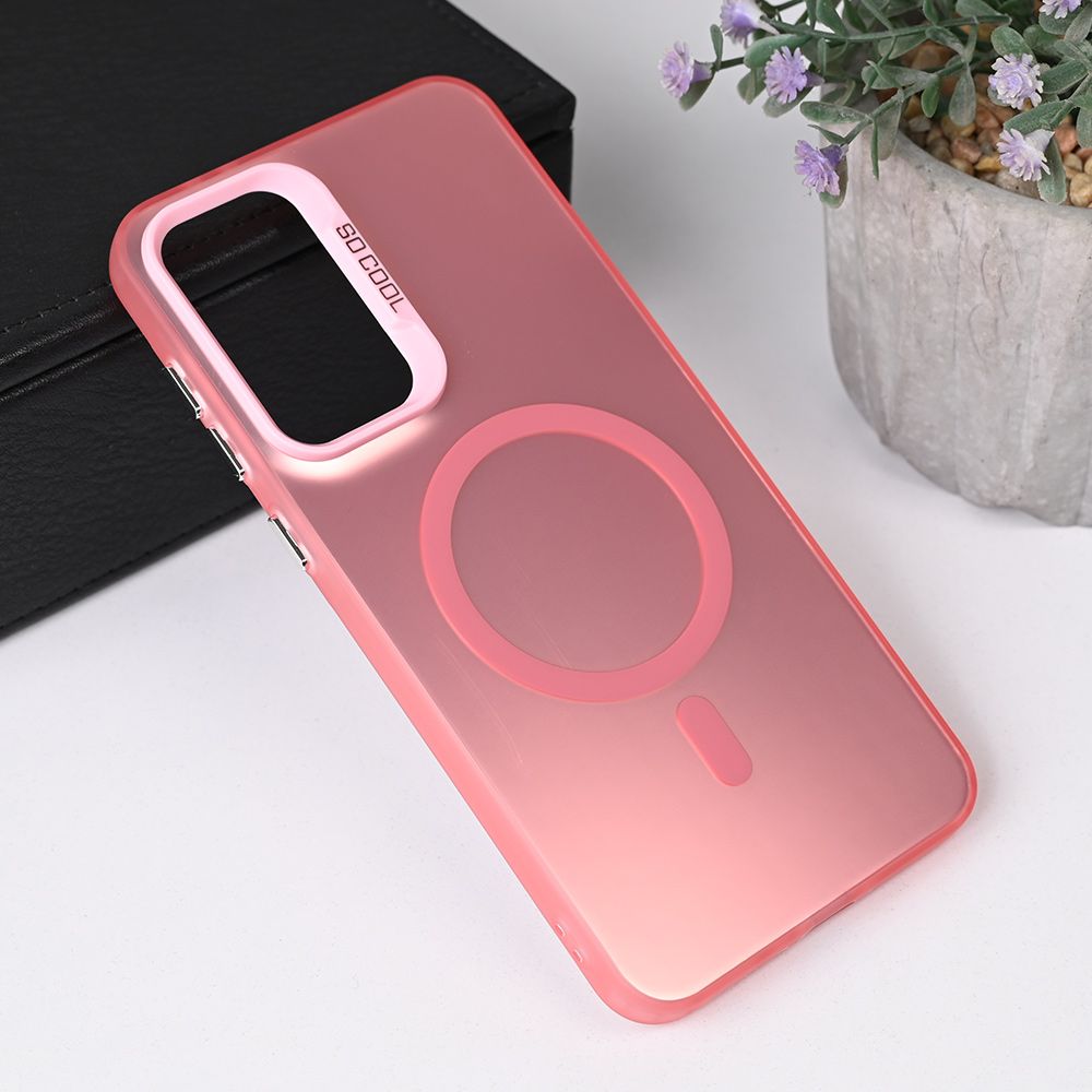 Torbica Magsafe Clear za Samsung A566B Galaxy A56 5G roze