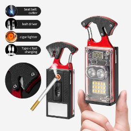 LED lampa privezak, otvarac za flase sa upaljacem i srafcigerima, crna