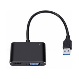 Slika Adapter USB 3.0 JWD na  HDMI, VGA, AUDIO, 3 u 1 crni