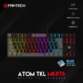 Slika Tastatura Mehanicka Gaming Fantech MK876 RGB Atom TKL crna (Blue switch)