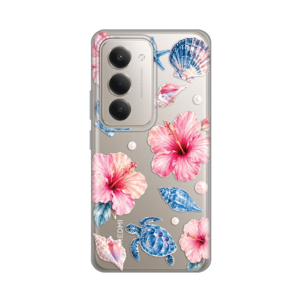 Torbica Silikonska Print Skin za Xiaomi Redmi 15 4G Hibiscus Sea