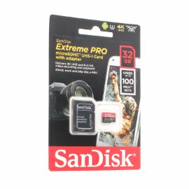 Slika Mem. Kartica SanDisk SDHC 32GB Micro Extreme Pro 100MB/s C10 V30 U3+SD adaperom