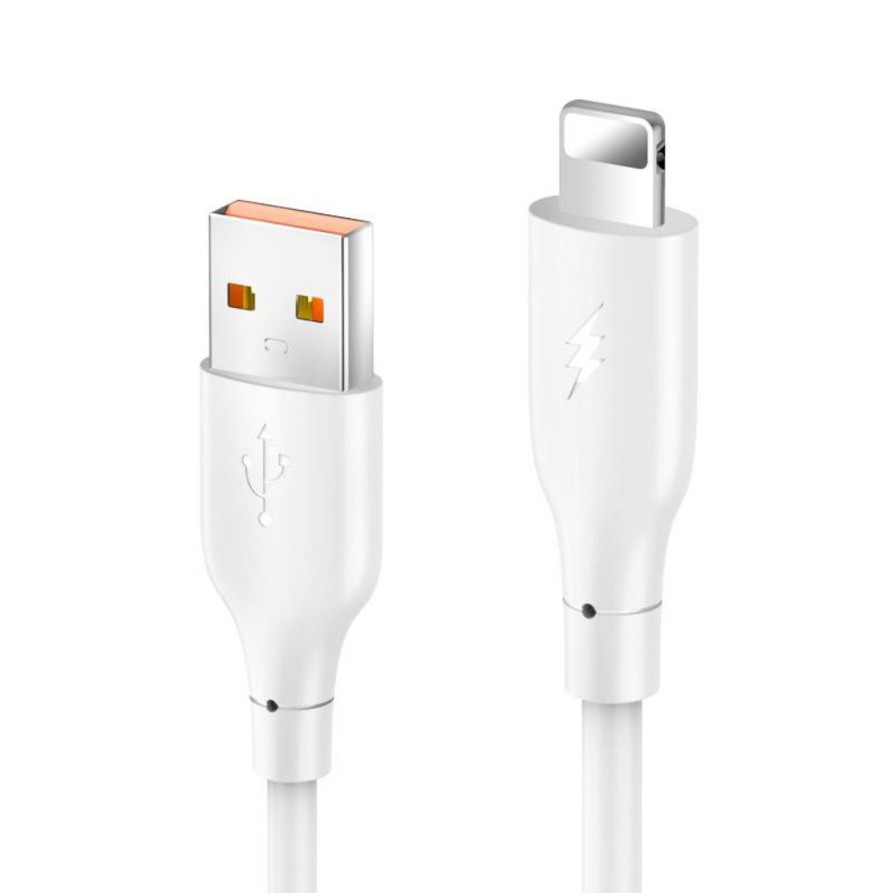 Data kabl KONFULON DC64, 3A, USB iPhone Lightning beli 1m