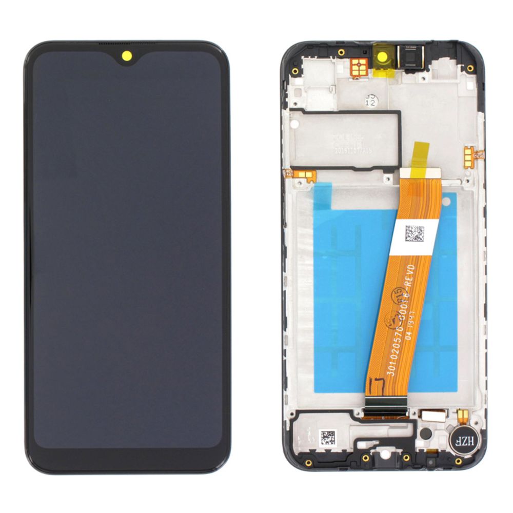 LCD za Samsung A015F/Galaxy A01 2020 + touch screen + frame Black Service Pack ORG/GH81-18209A
