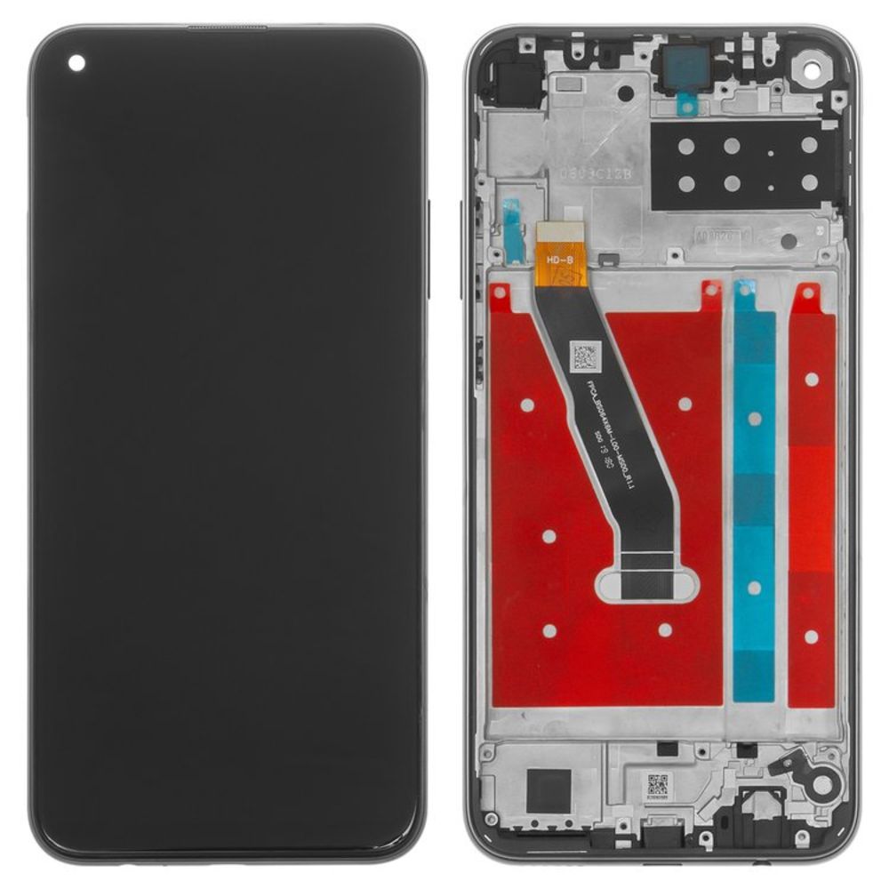 LCD za Huawei P40 Lite E+touch screen crni+frame crni