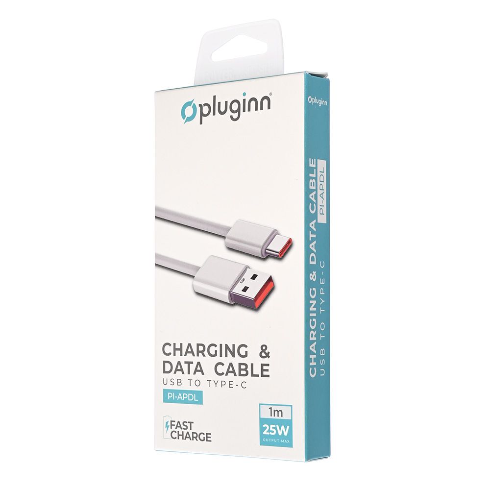 Data Kabl Pluginn 25w Fast Usb Na Type C Beli 1m - slika 2