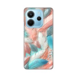 Slika Torbica Silikonska Print za Xiaomi Redmi Note 14 4G (SRB) Pastel Feathers