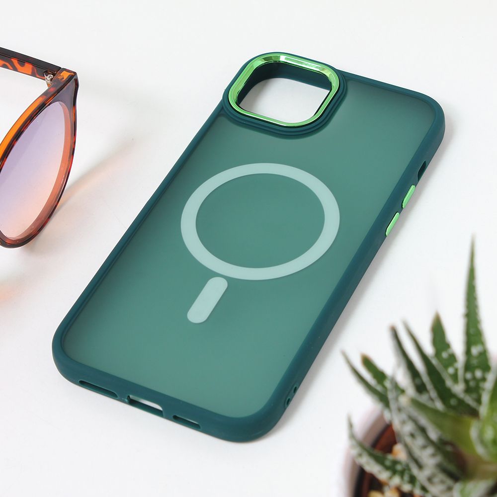 Torbica Magsafe colorful za iPhone 15 Plus 6.7 tamno zelena