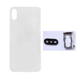Slika Poklopac za Iphone X beli+metalni drzac sa staklom kamere (NO LOGO)