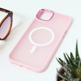 Torbica Magsafe colorful za iPhone 15 Plus 6.7 roze