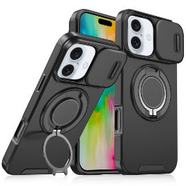 Slika Torbica CamShield Ring stand za iPhone 16 6.1 crna
