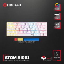 Slika Tastatura Mehanicka Gaming Fantech MK311 RGB Atom AIR 61 bela (red switch)