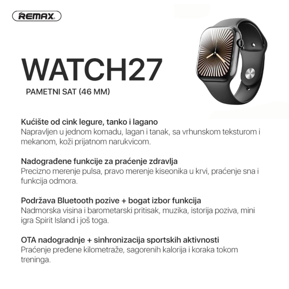 Smart Watch Remax Watch27 - slika 3
