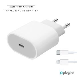 Kucni Punjac Pluginn AJ-20 A2347 EMC3621 PD Fast 20W za iPhone 11-14 sa PD lightning kablom CE beli