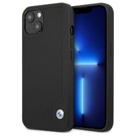Slika Torbica BMW Hc Leather Deboss za iPhone 13 6.1 crna (BMHCP13MRCDPK)