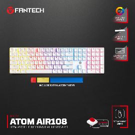 Slika Tastatura Mehanicka Gaming Fantech MK314 RGB Atom AIR 108 bela (red switch)