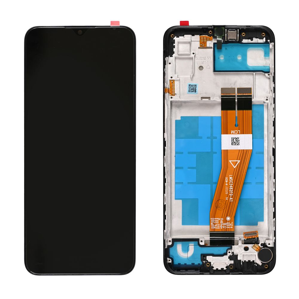 LCD za Samsung A035/Galaxy A03 (GH81-21626A) (163mm) + touch screen + frame Black FULL ORG-SP