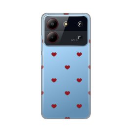 Torbica Silikonska Print za ZTE Blade A54 Red Hearts