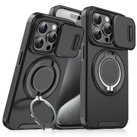 Torbica CamShield Ring stand za iPhone 15 Pro 6.1 crna