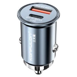Slika Auto punjac KONFULON C80Q, 3.6A, QC3.0 22.5W, PD 30W sivi
