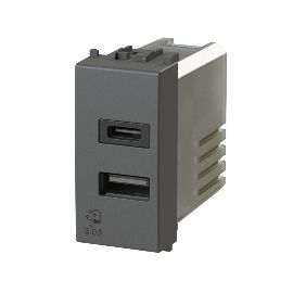 Uticnica USB CA 20W Vimar Arke crna 4B.V19.USB.30