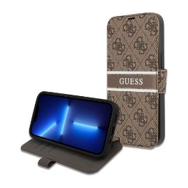 Slika Torbica Guess Stripe Bk Pu za iPhone 13 Pro 6.1 braon (GUBKP13L4GDBR)